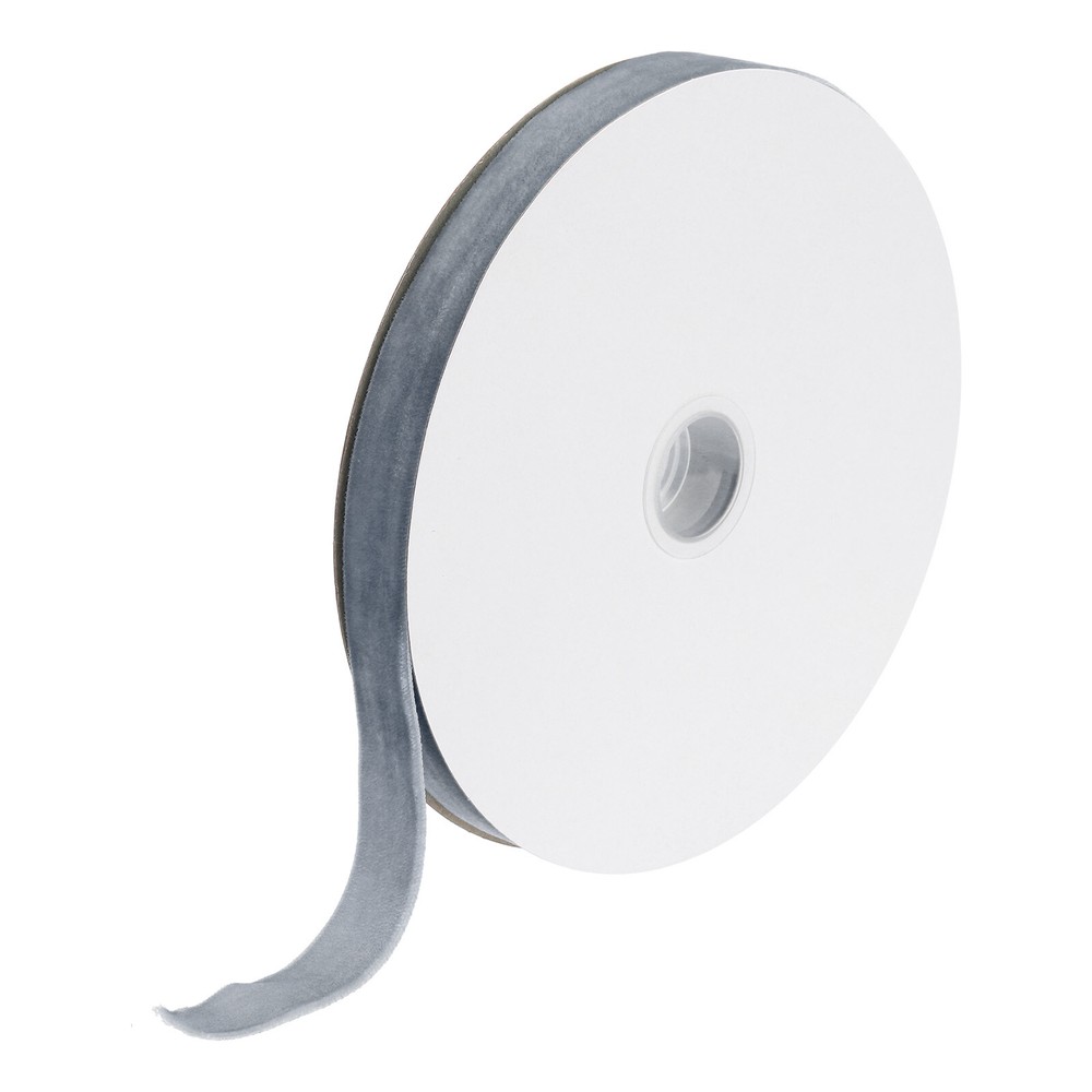 Velvet Ribbon 3/4 Inch x 25 Yard Single Face Spool Silky Fabric Dark Gray