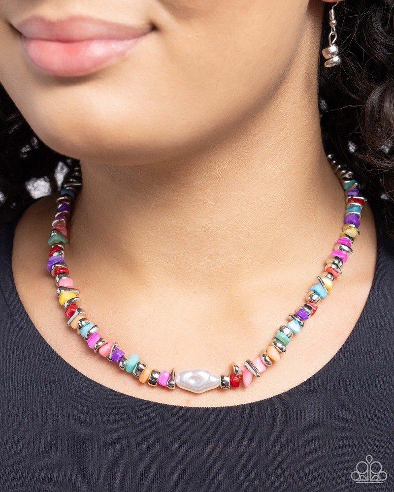 New Paparazzi Jewelry-Seasonal Socialite Necklace-Multicolor