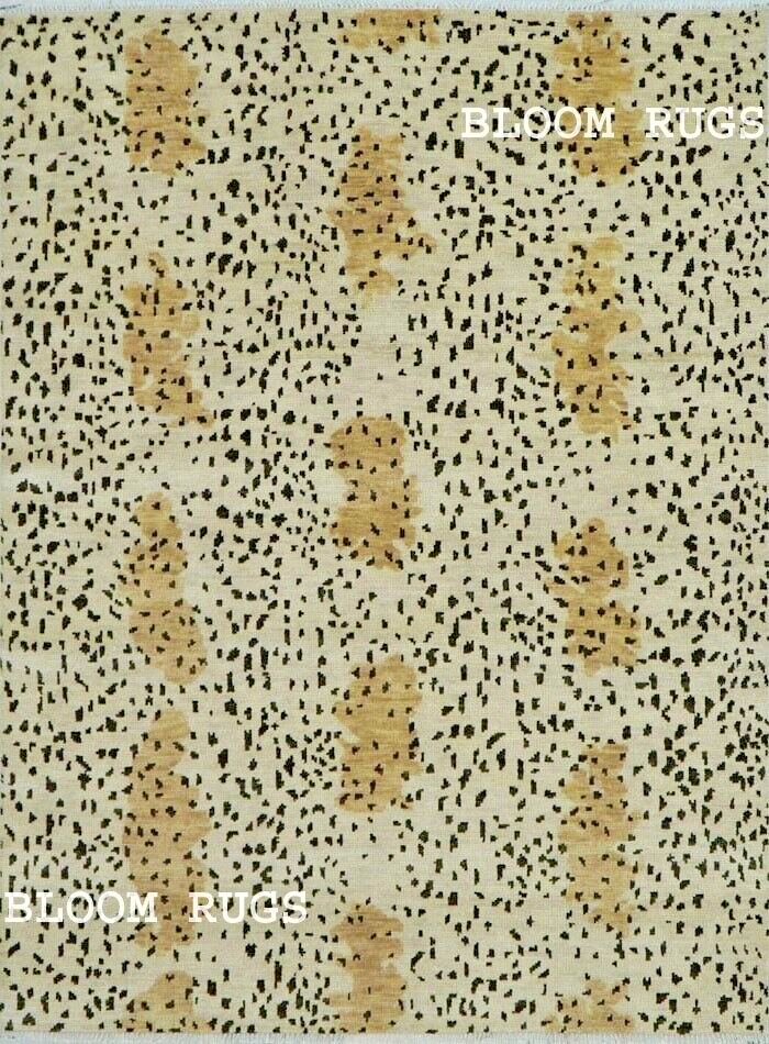Handmade 8x10 ft Abstract Spot Design Contemporary Rug | Customizable Carpet