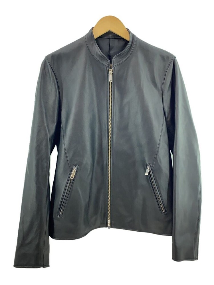 Studious Black Sheepskin Leather Blouson Jacket Plain Style 107458001 2246