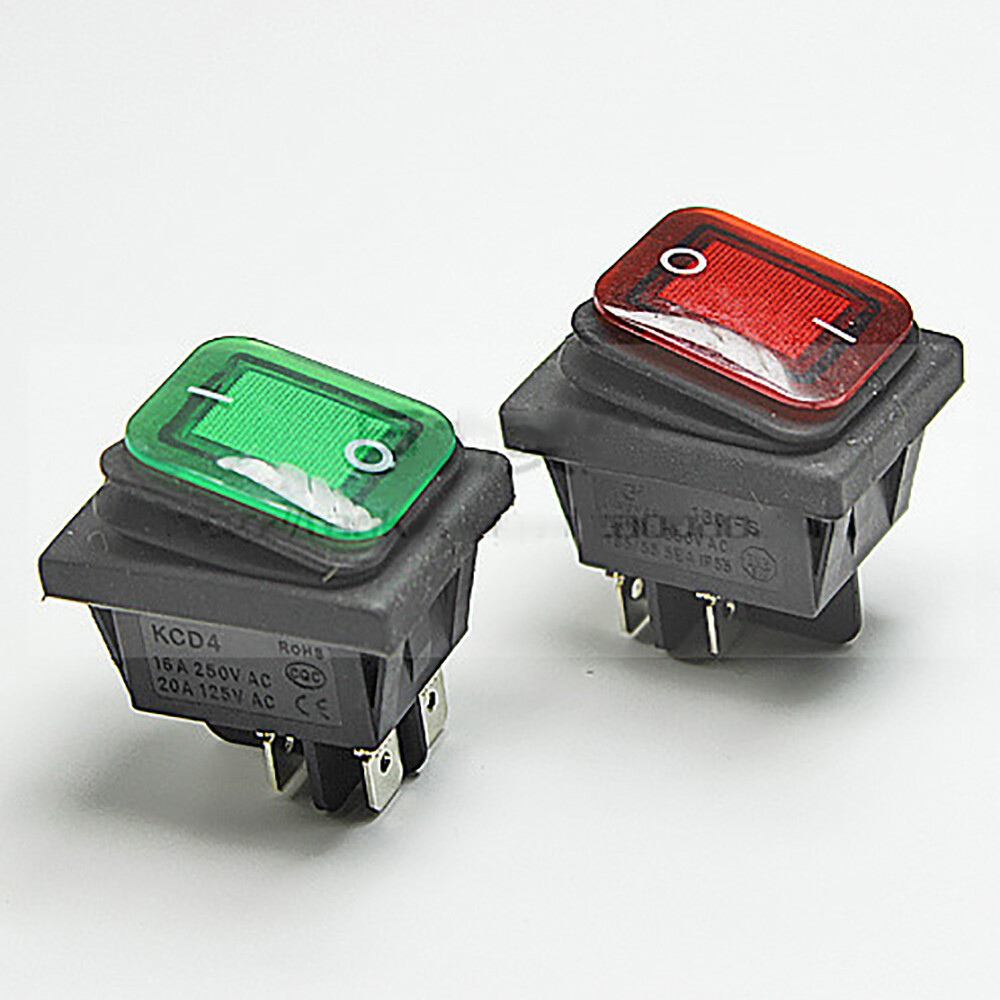 Waterproof KCD4 Rocker Switch On/Off with Green Red LED Light