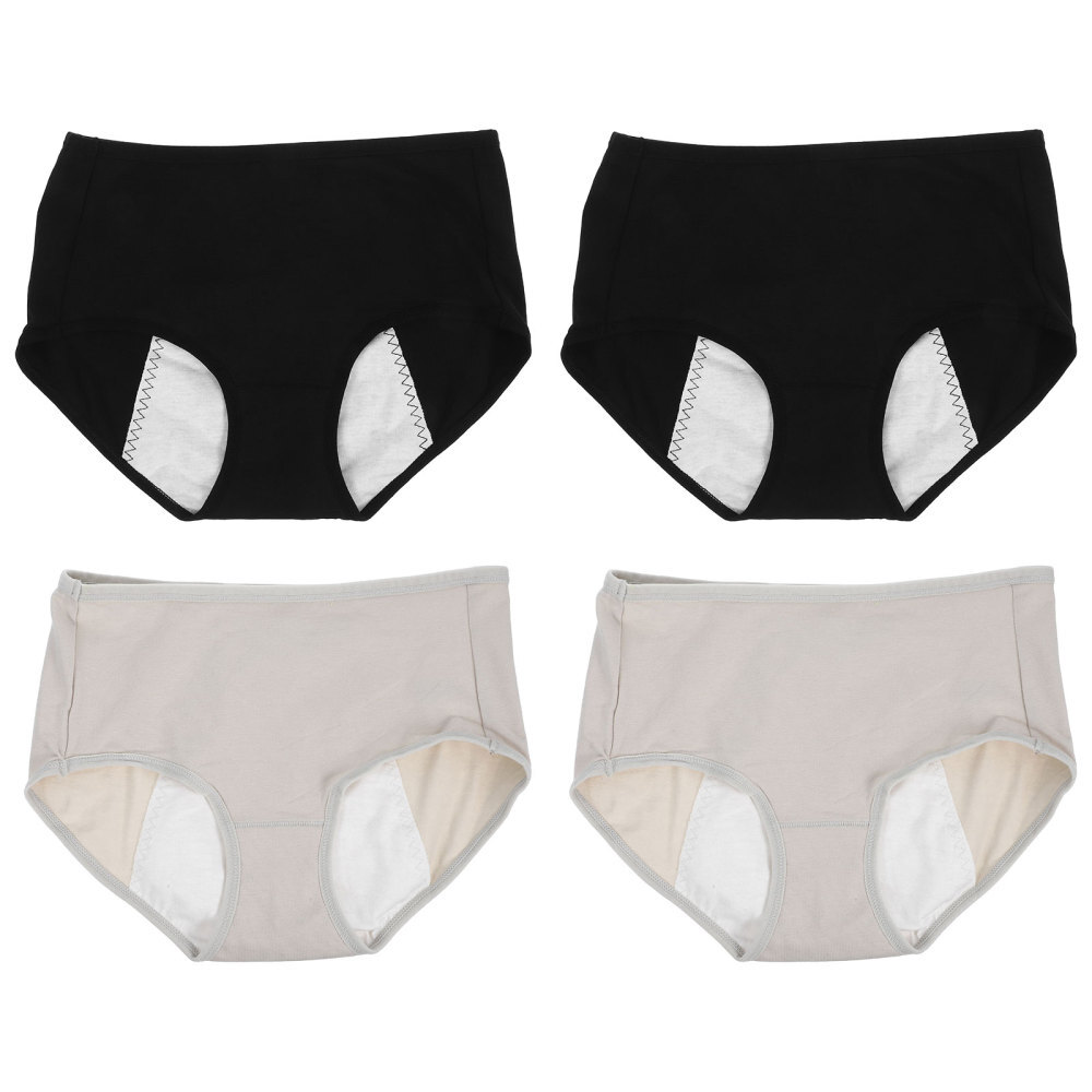 4 Pcs Period Undies Seamless Panties for Women Plus Size Sanitary Pants Miss