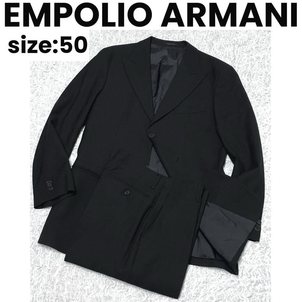 Emporio Armani Black Shadow Stripe Slim Fit Pre-Owned Suit