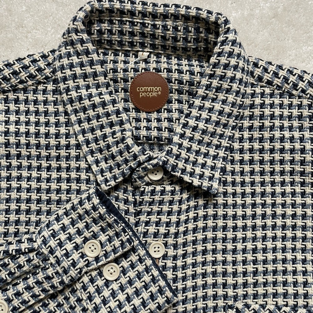 Common People Granby Luxe Hybrid Overshirt Large James Navy/Blue Shirt New