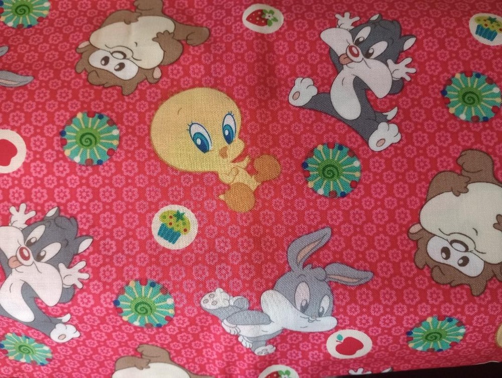 Looney Tunes Tweety fabric piece 22x10 inch red craft USA seller