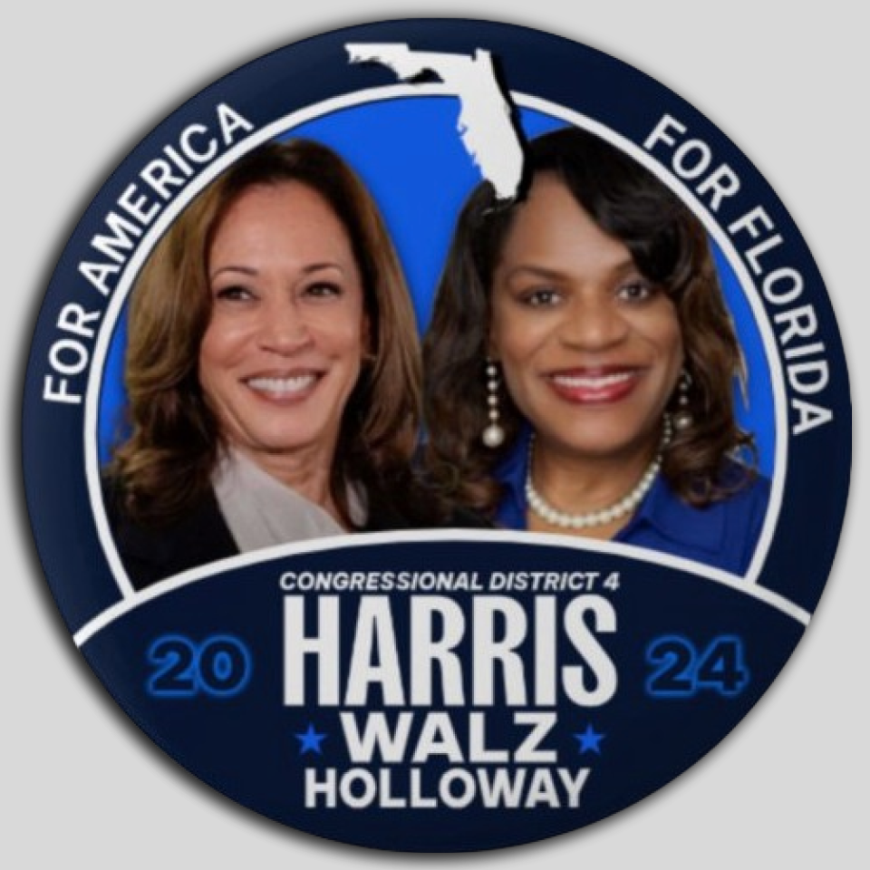 Kamala Harris LaShonda Holloway Congress Pin Button Jugate Florida Democrat Pres