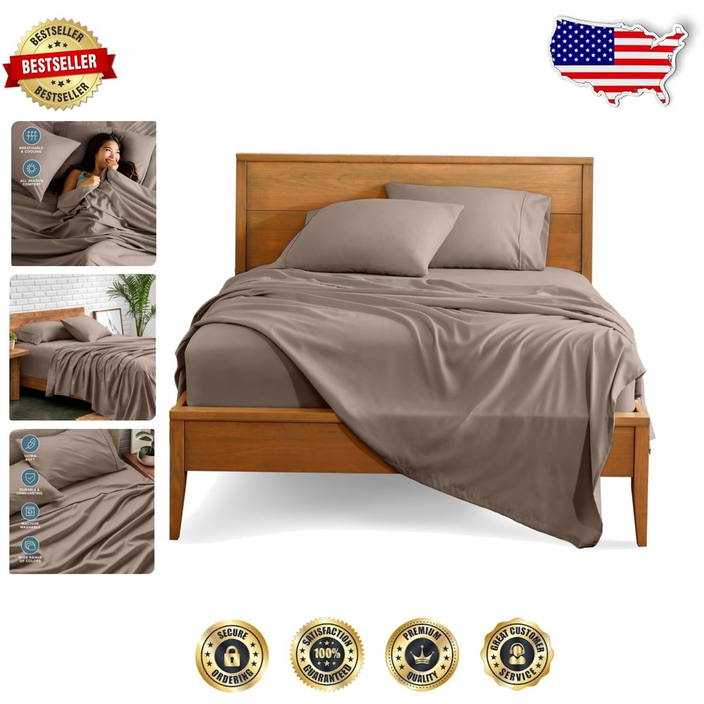 Breathable Deep Pocket California King Bed Sheets - 1800 Thread Count Luxury