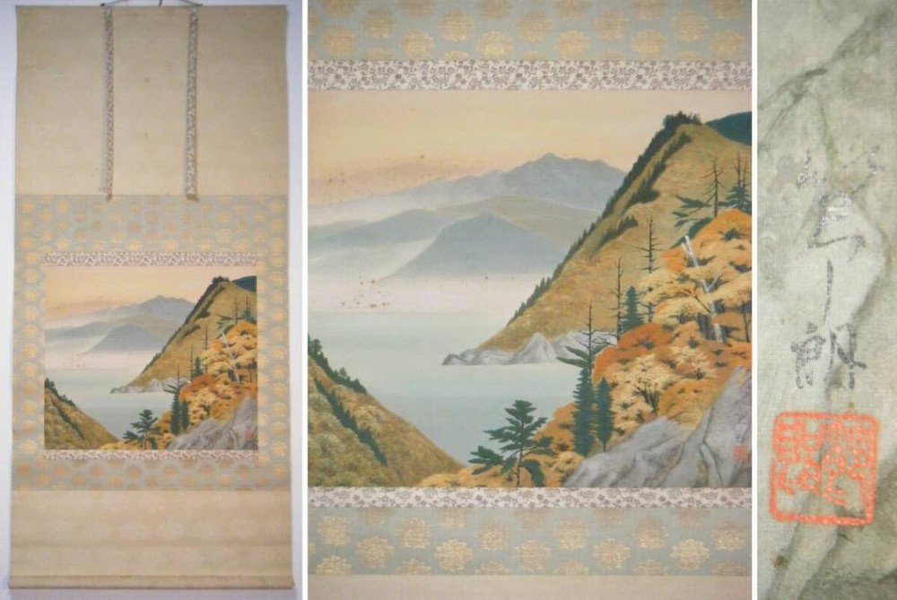 Genuine Hanging Scroll, Landscape And Water Map, Masterpiece, Double Boxed M21