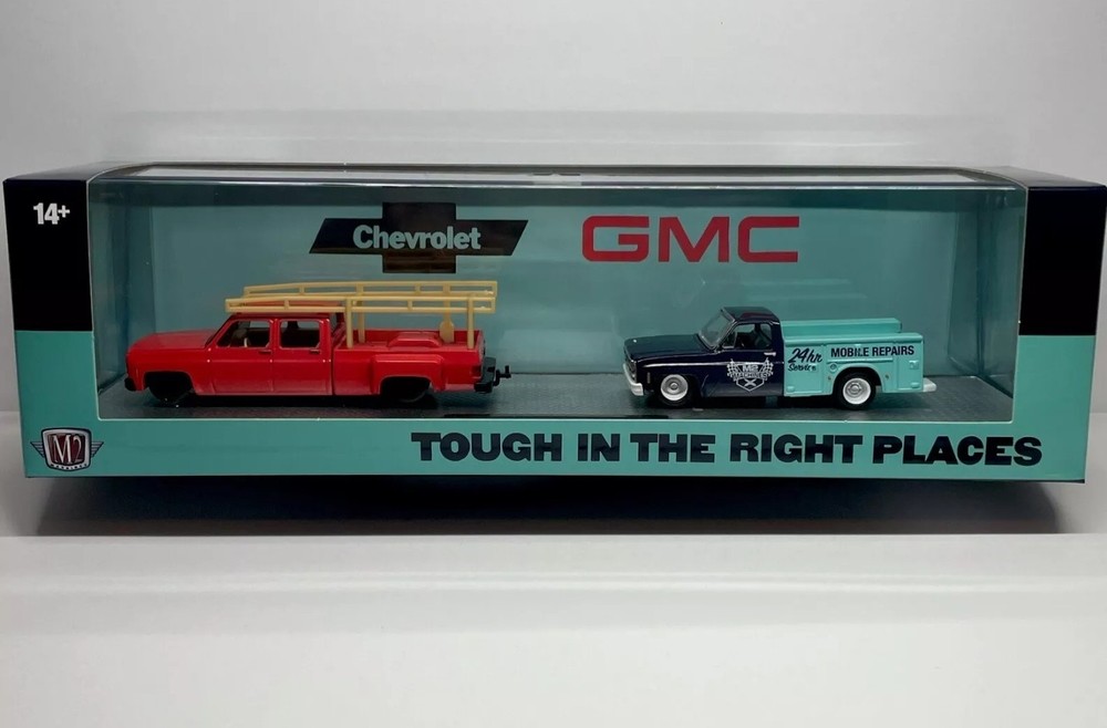 M2 Machines 1973 Chevrolet Cheyenne Super 30 & 1975 GMC Sierra Grande 15 R82