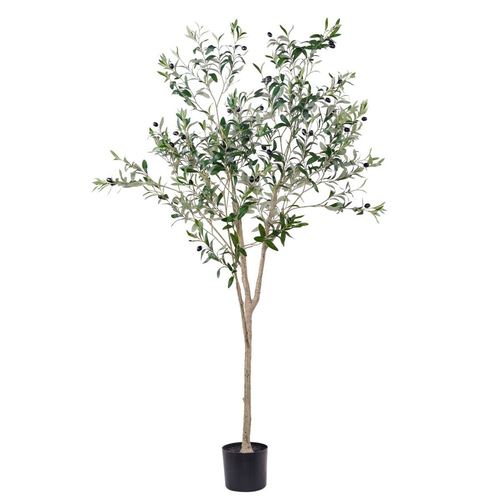 Artificial Olive Tree, 6FT Tall Faux Silk Plant Artificial Tree in Potted Oli...
