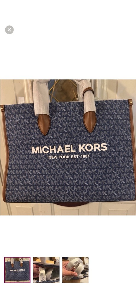 michael kors denim handbag large