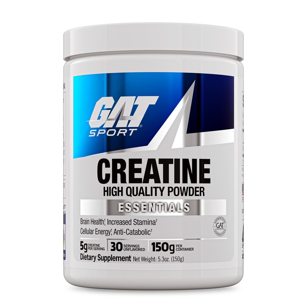 GAT SPORT Creatine Monohydrate Powder 150g Unflavored 30 Servings Strength