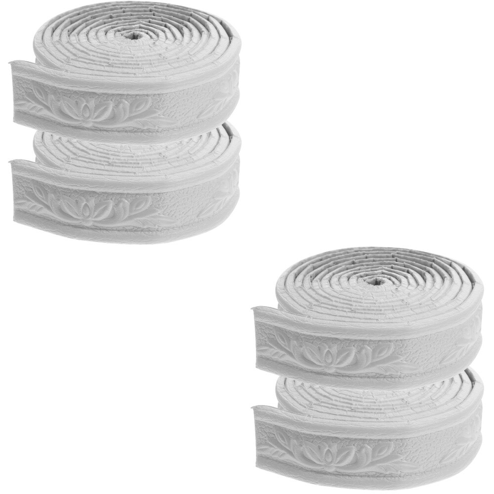 4 Rolls Wallpaper Border Peel and Stick Tile Trim Baseboard Office