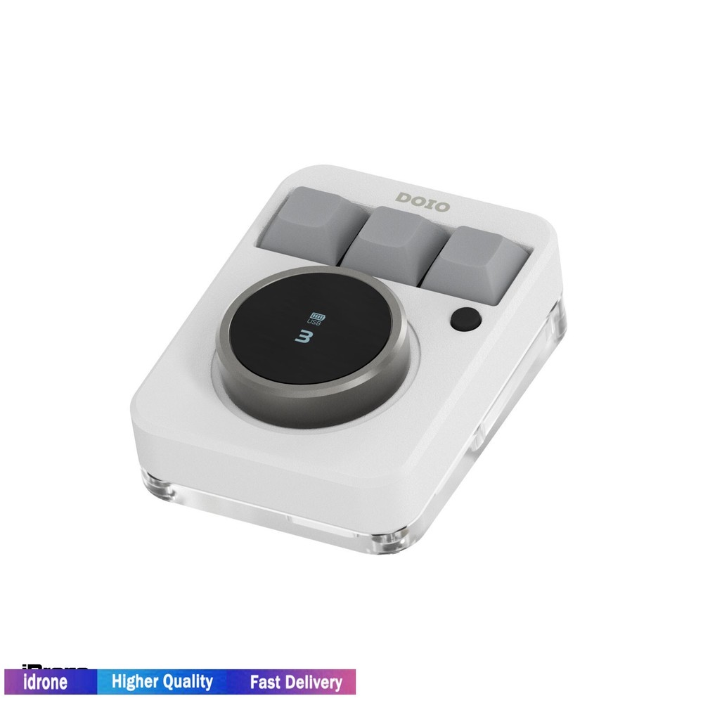 DOIO KB03B-01 3-Key Keyboard Bluetooth Keyboard White w/ Wired & Bluetooth Mode