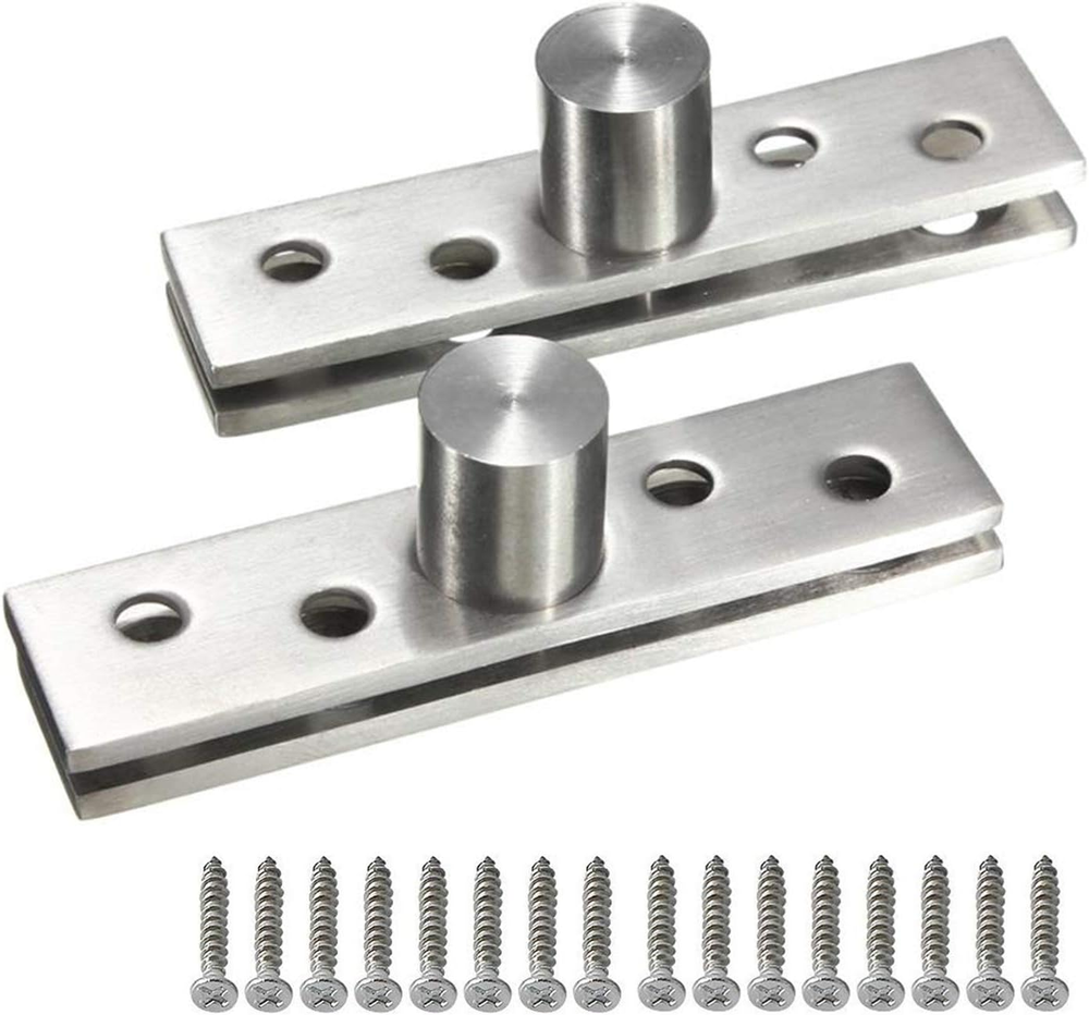 2Pcs Pivot Hinge Rotating Hinge 360 Degree Stainless Steel Concealing Hinges Doo