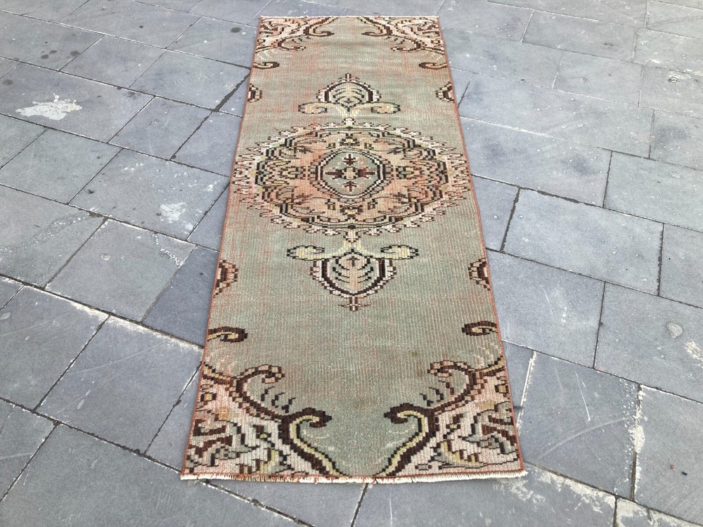 Vintage Turkish Antique Runner Rug for Stairs Traditional Design  