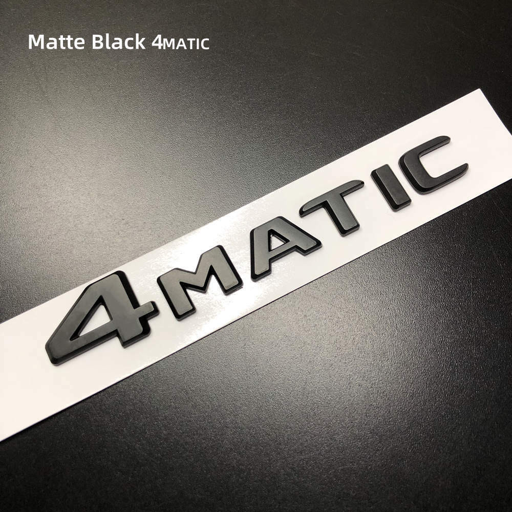4Matic Matte Black Car Rear Trunk Lid Sticker Emblem For Mercedes-Benz 2017-2023