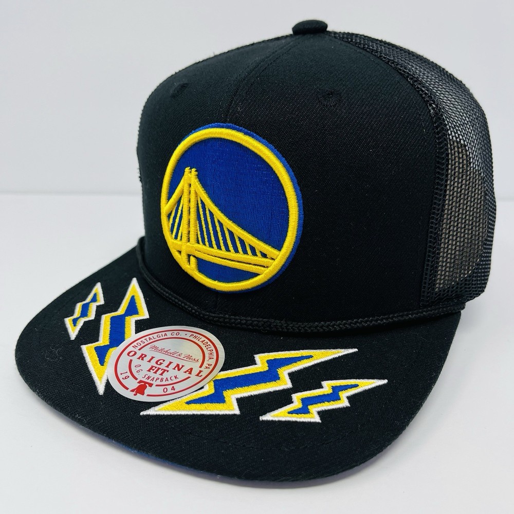 Mitchell & Ness Golden State Warriors Recharge Trucker Mens Snapback Hat Cap NEW