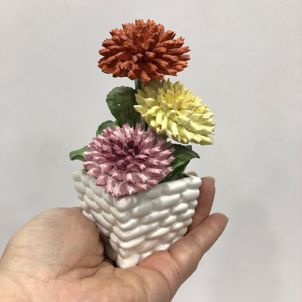 RADNOR Bone China Hand Made and Painted Floral Basket STAFFORDSHIRE ENGLAND