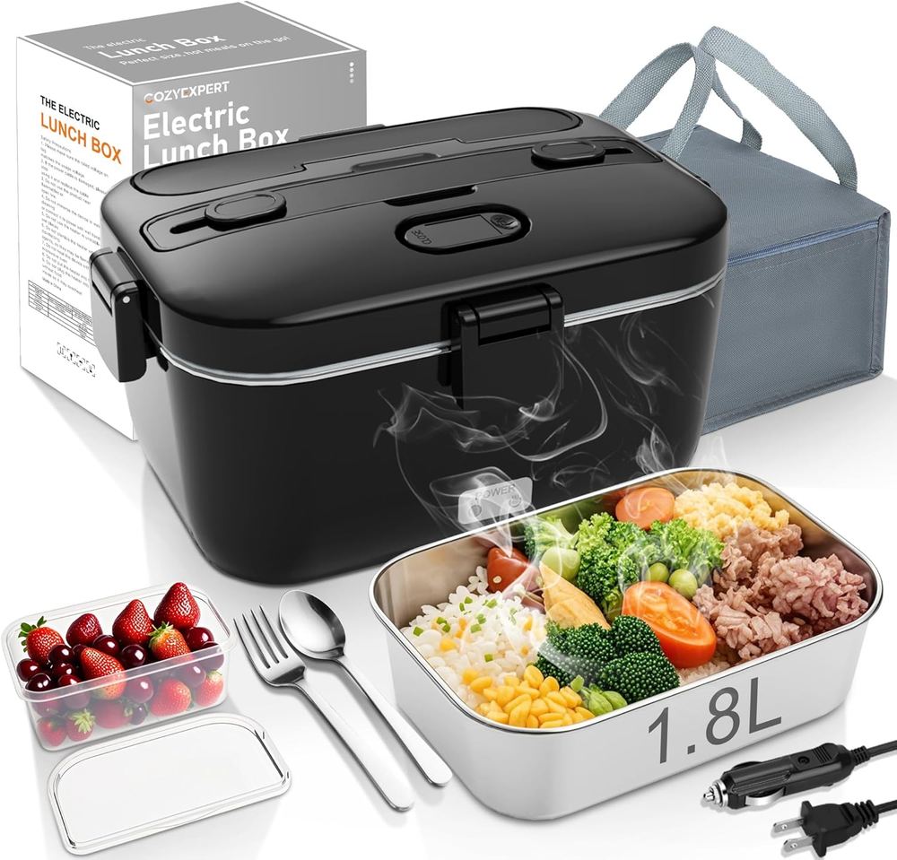 Portable 100W Electric Lunch Box 1.8L Heated Food Warmer for Adults