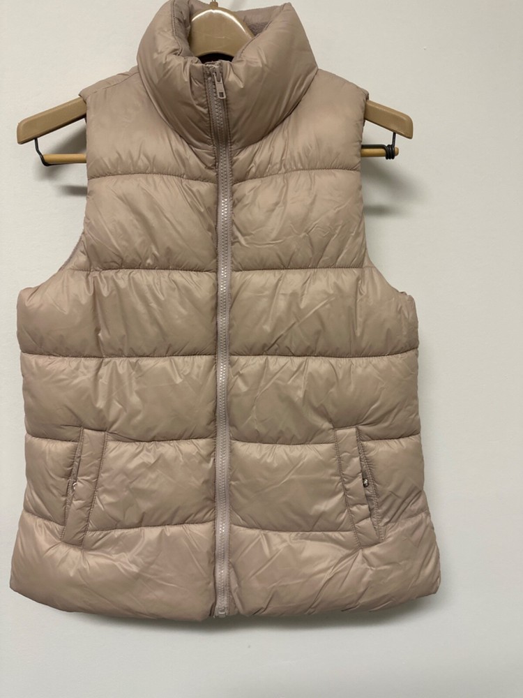Old Navy Beige Puffer Vest Jacket Size Small Women