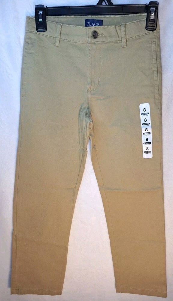 Back to School Stretch Straight Chino Uniform Pants Size 8 Flax-image