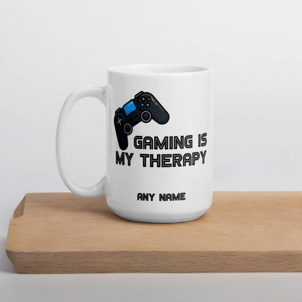 Personalised Gaming In My Therapy Mug Gamer Gift Mug Gamer Mug Funny Gaming Mug