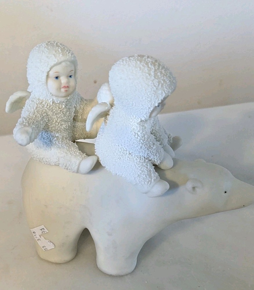 1988 Dept 56 Snowbabies Polar Express Angel Riding Polar Bear