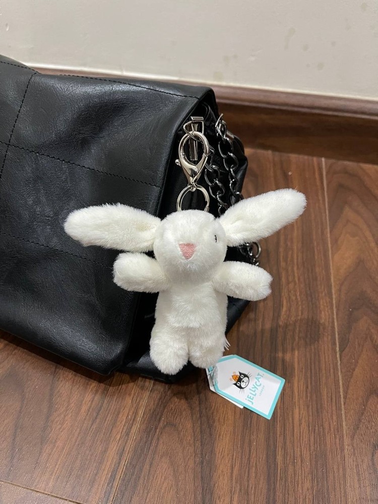 Jellycat  Amuseable White Bunny Bag Charm Keychain  Toy NWT 2026 DEAL FLASH SALE-image