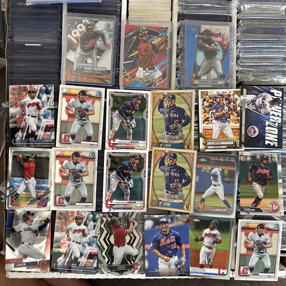 (21) Francisco Lindor Lot MLB Baseball Cards Base Inserts Mets Guardians