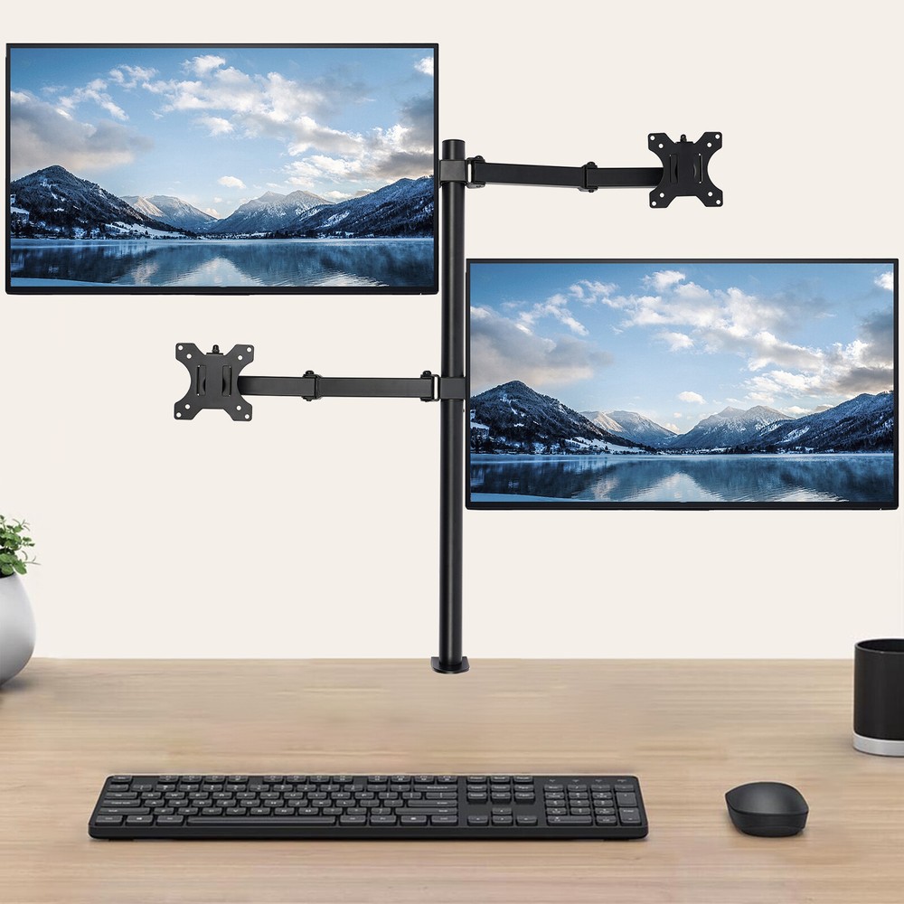 Quad Monitor Desk Mount Adjustable Clamp Stand Heavy Duty 4 Screens up to 27