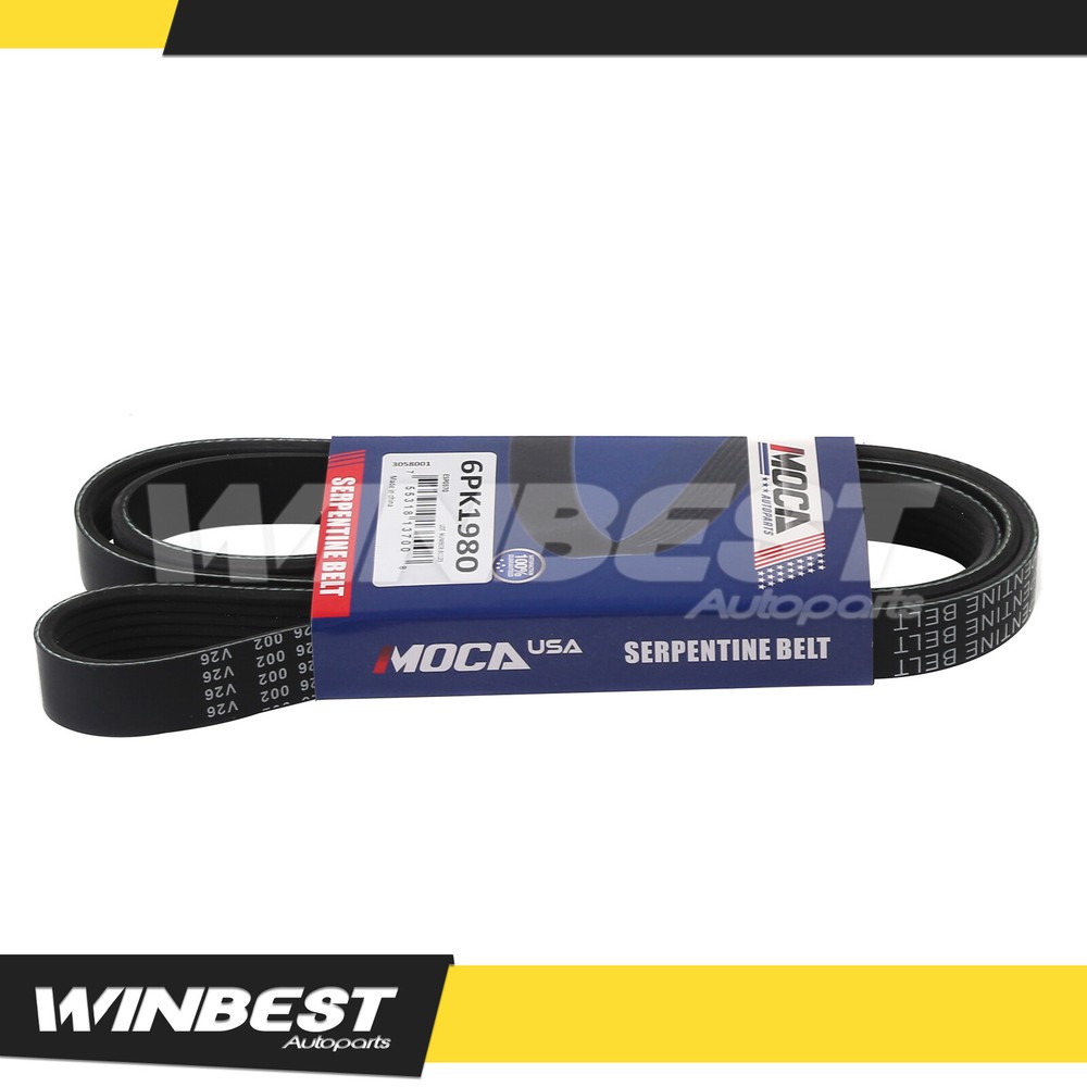 High-Performance 6PK1980 Serpentine Belt for Buick Regal Cadillac CTS Land Rover Mercedes Benz