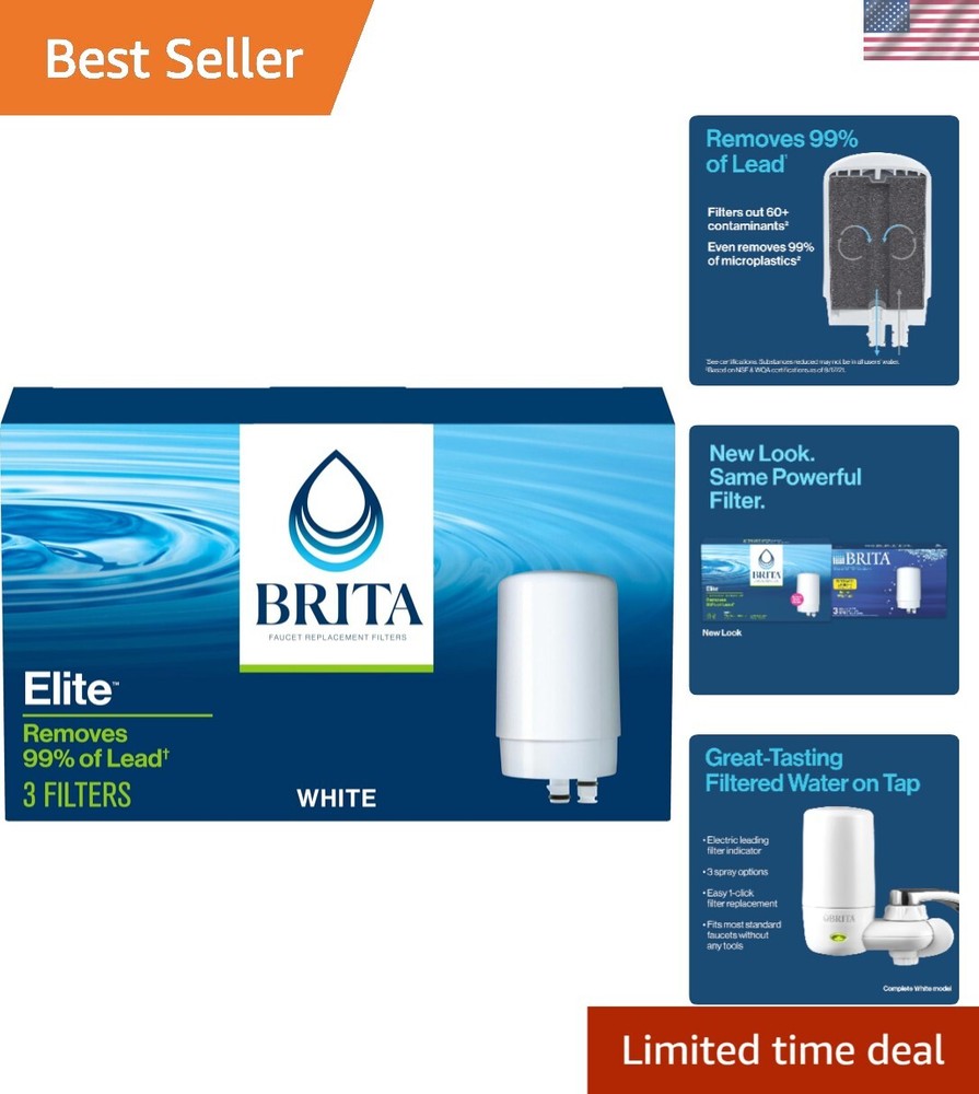 Eco-Friendly Faucet Filters - 99% Contaminant Removal, 3-Pack