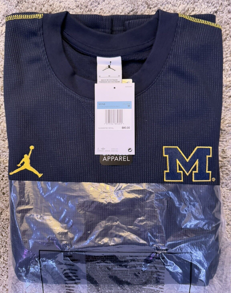 Michigan x Jordan 2024/2025 Coaches Sideline Long Sleeve Top - Navy - Medium