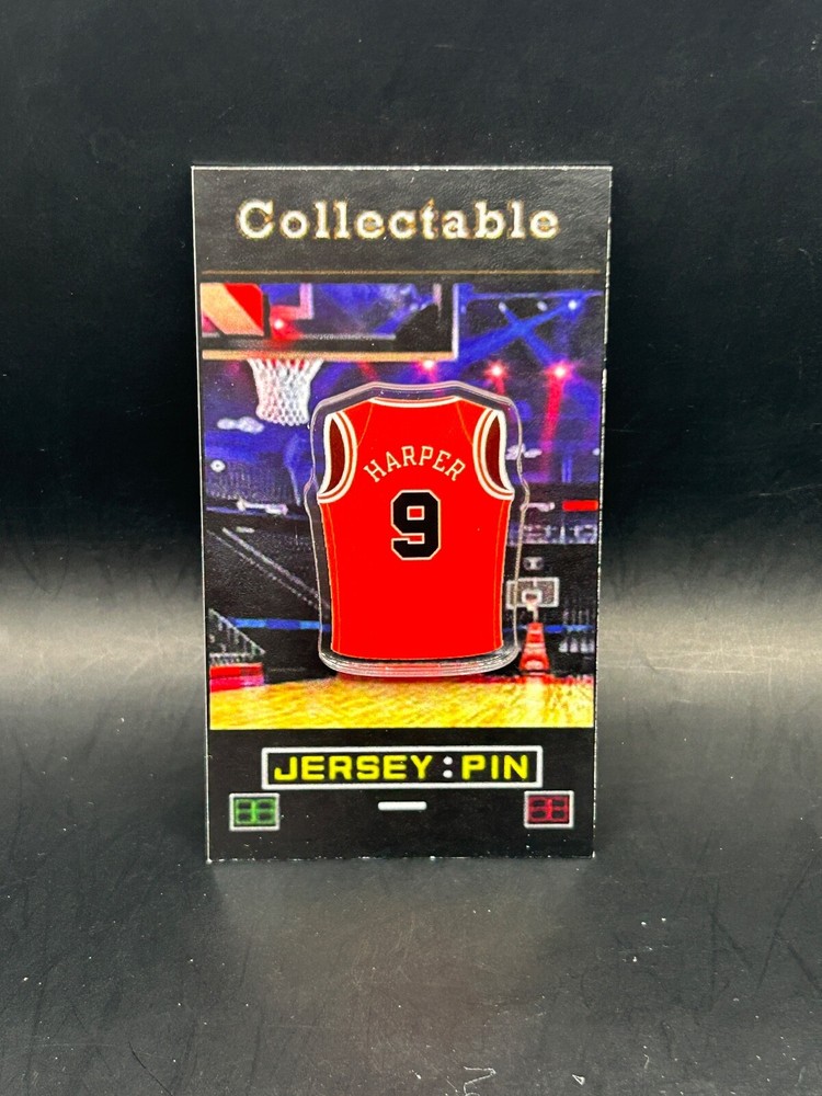 Chicago Bulls Ron Harper jersey lapel pin-Classic RETRO Collectable