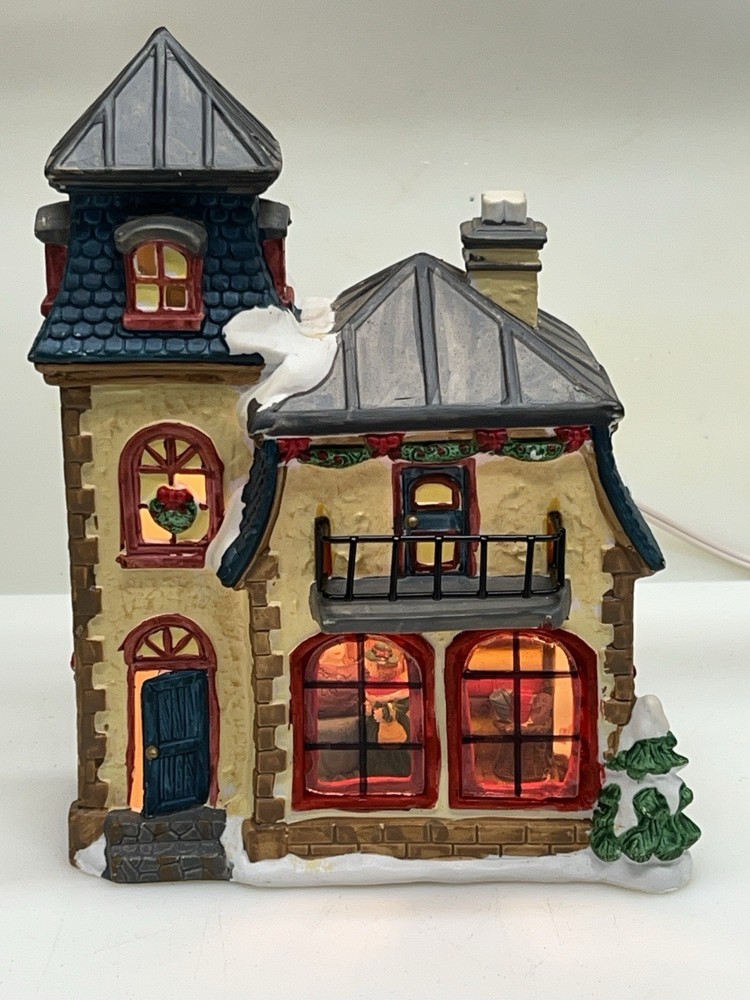 Christmas Delights Fabric Outlet Hand Painted Porcelain Lighted House