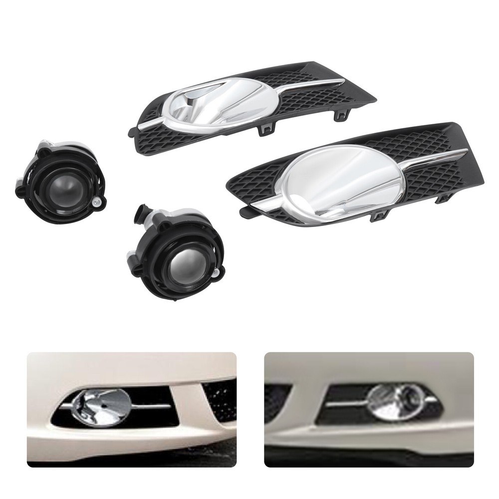 For 2012 13-2017 Buick Verano Bumper Fog Light Fog Lamp w/ Cover Trim Bezel Kit