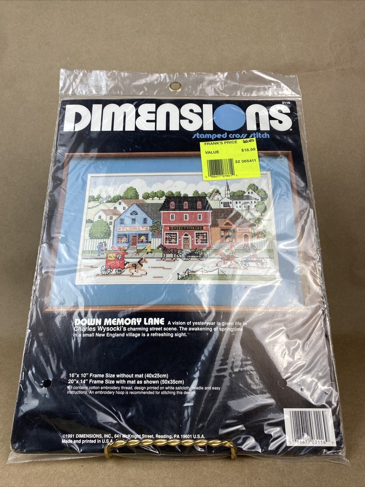 Vintage Dimensions Stamped Cross Stitch Down Memory Lane Charles Wysock