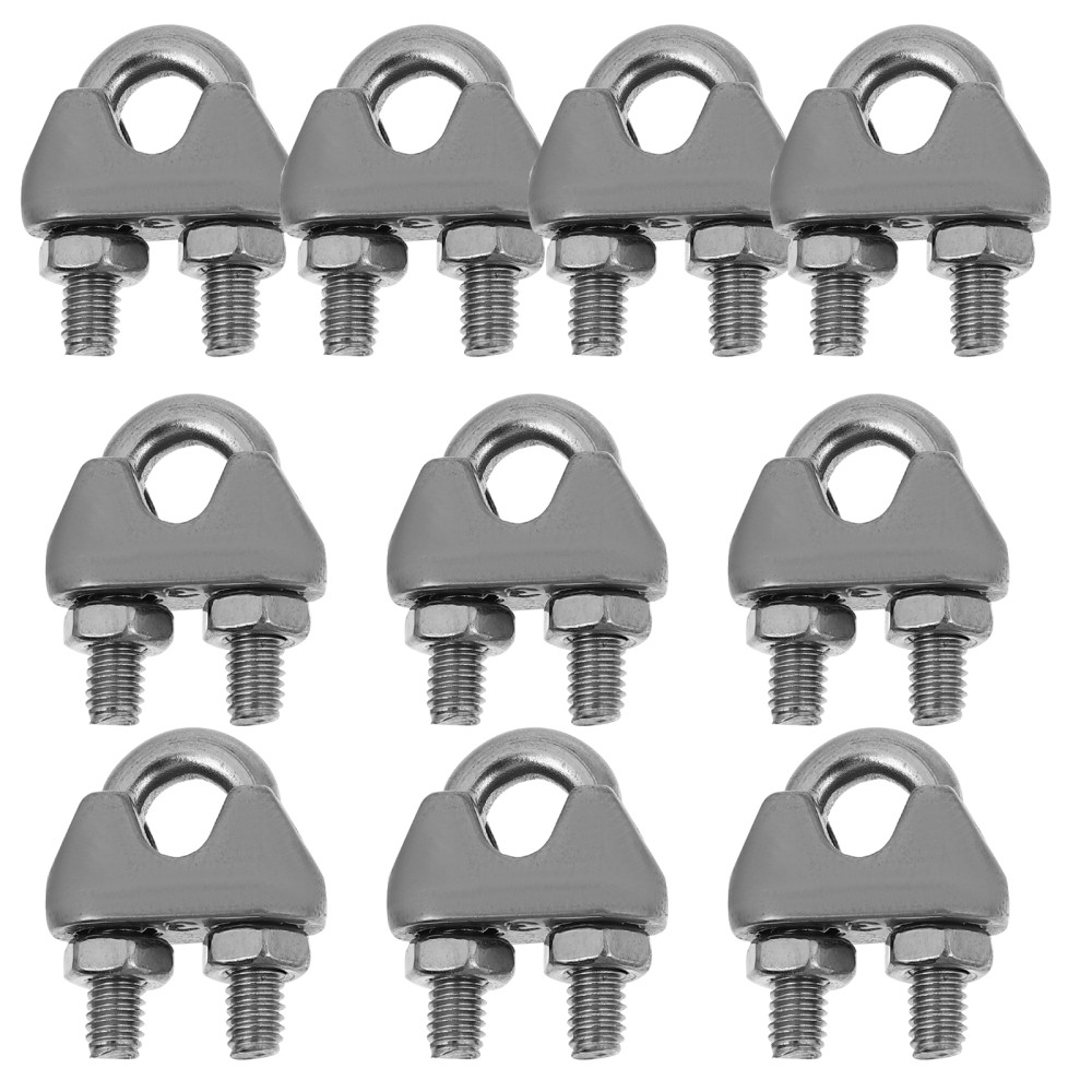 2 Count Wire Rope Chuck U-bolt Clamp Stainless Steel Ropes Accessories