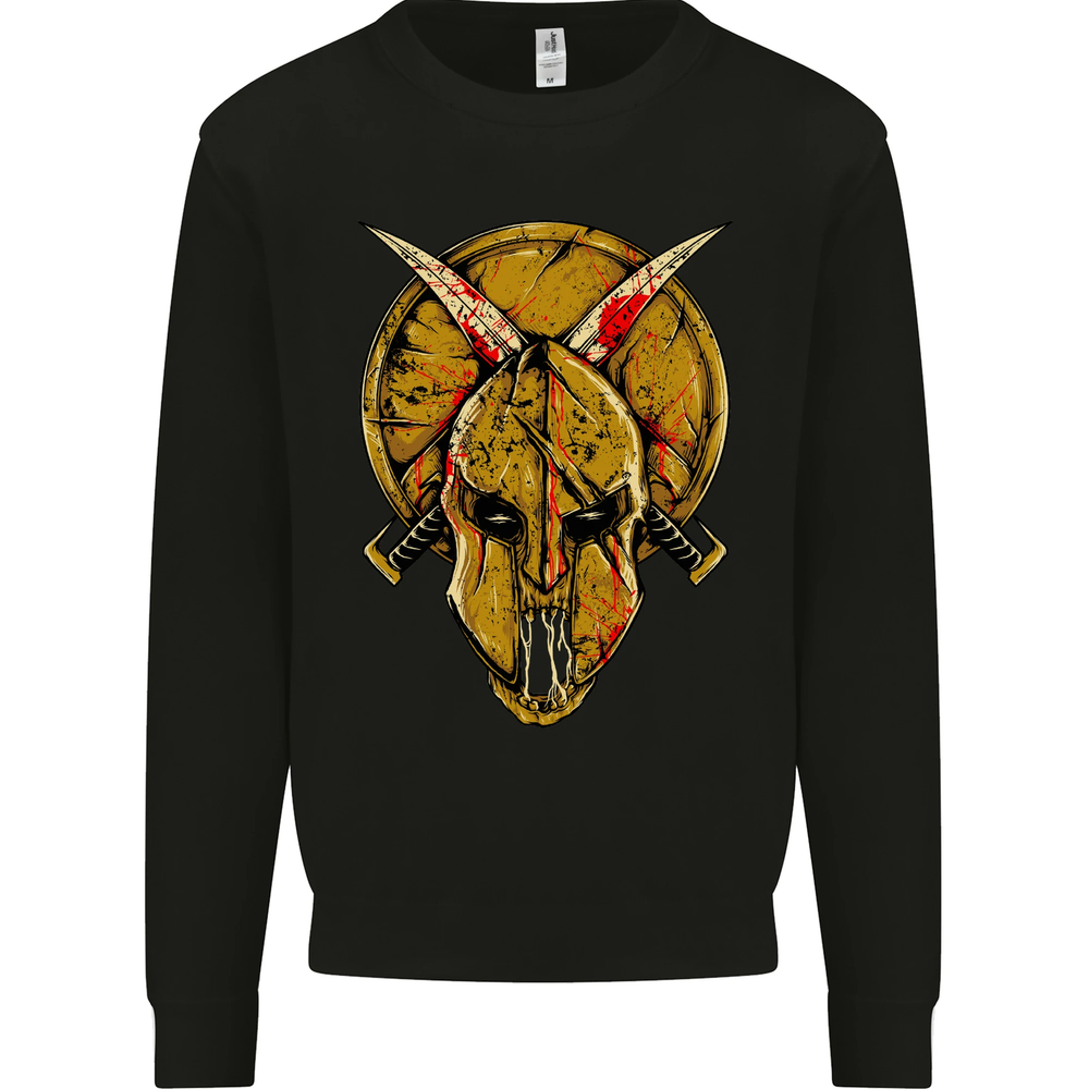 Spartan Skull Helmet Gym MMA Martial Arts Mens Sweatshirt Jumper