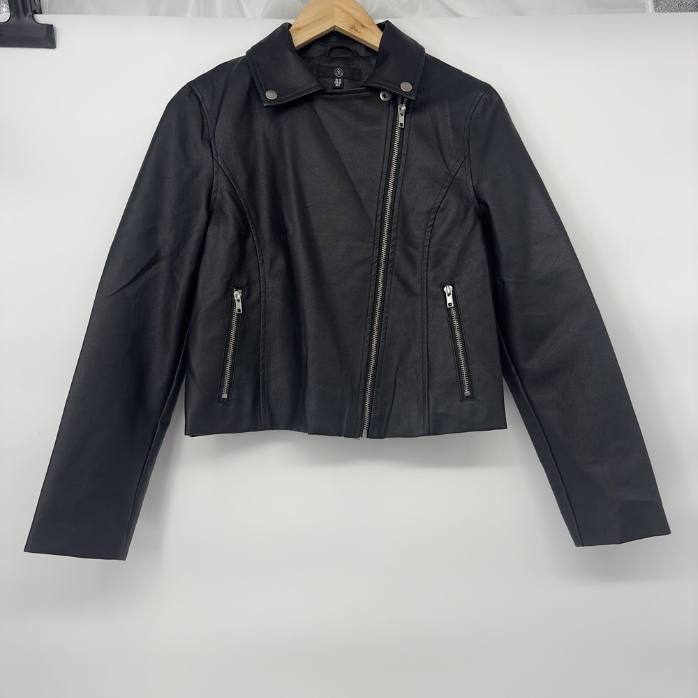 Missguided Ultimate PU Biker Jacket  Feminism is for Everybody Print  Size 6