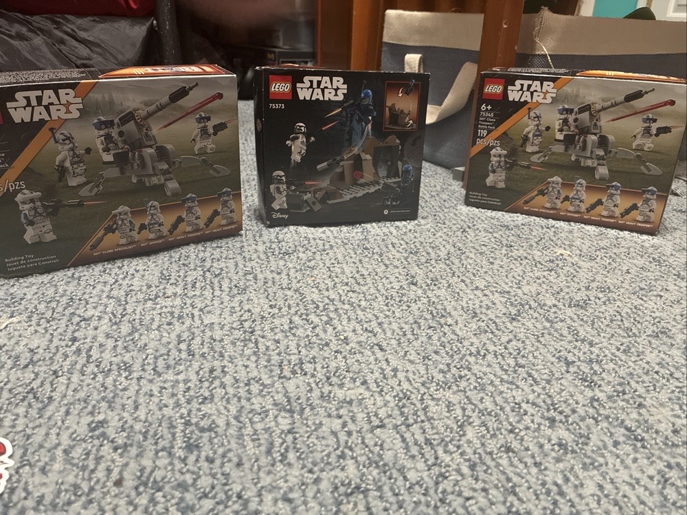 Lego Lot Of 3 Sealed Sets, 2x 501st Clone Trooper Battlepack, 1x Mandalore Pack