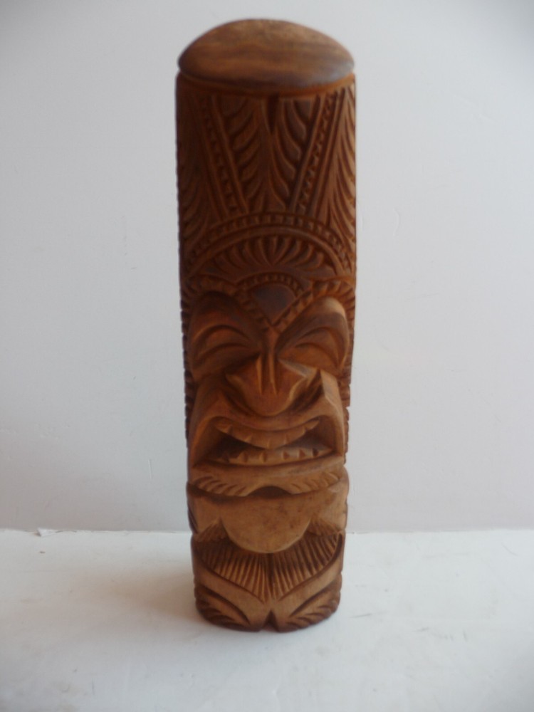 1960'S Original Rare Hand Carved Tiki Statue Solid Koa Wood
