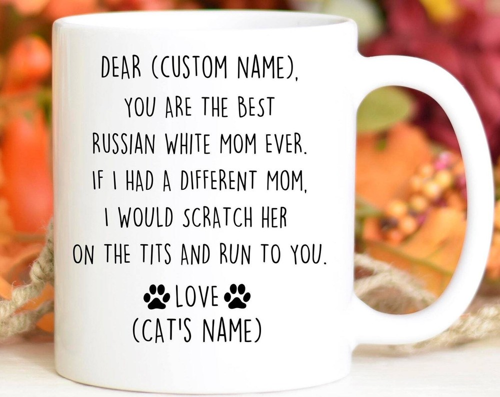 Russian White Cat Mom Birthday Gift Russian White Cat Mom Christmas Gift Russian