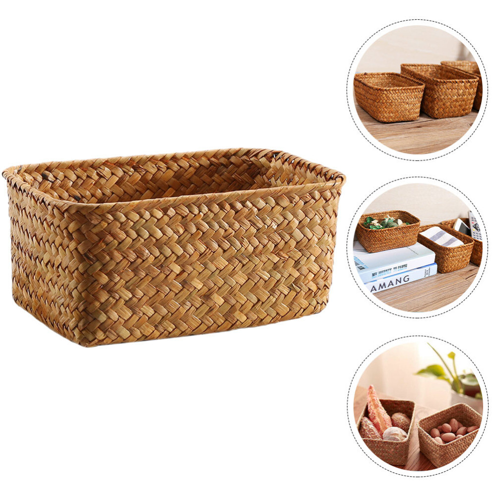 Toy Storage Case Wicker Basket Round Seagrass Baskets Rattan