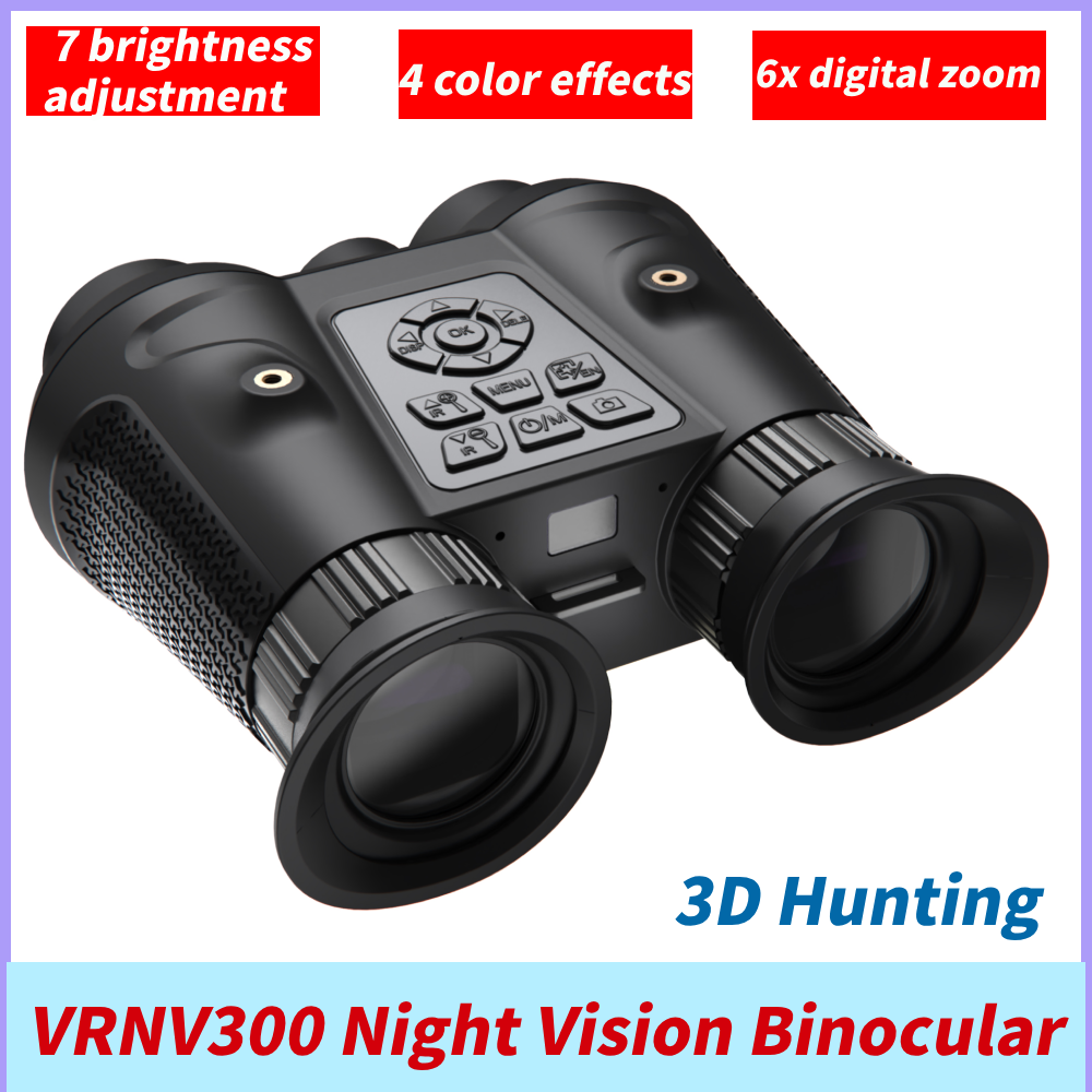 VRNV300 6x Zoom Head Mounted 3D VR Binoculars 4K UHD Camera Night Vision Device
