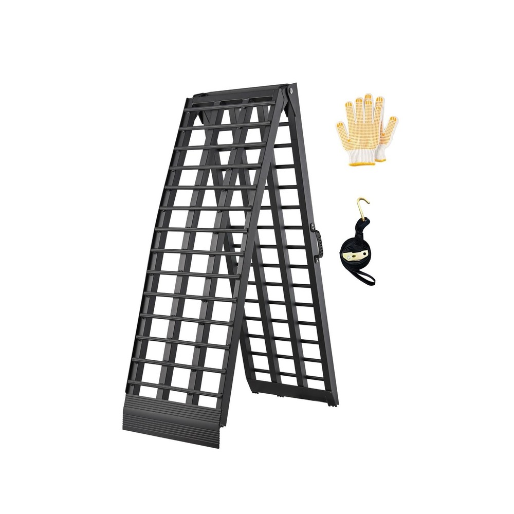 Motorcycle Ramp Aluminum 10ft 1500lbs Capacity Folding for Pickup Truck