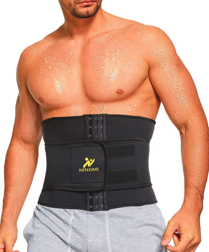 Men's Waist Trainer Sweat Belt - Sauna Trimmer Stomach Wrap Workout Band for Fitness