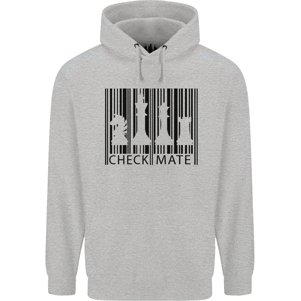 Chess Barcode Player Mens 80% Cotton Hoodie