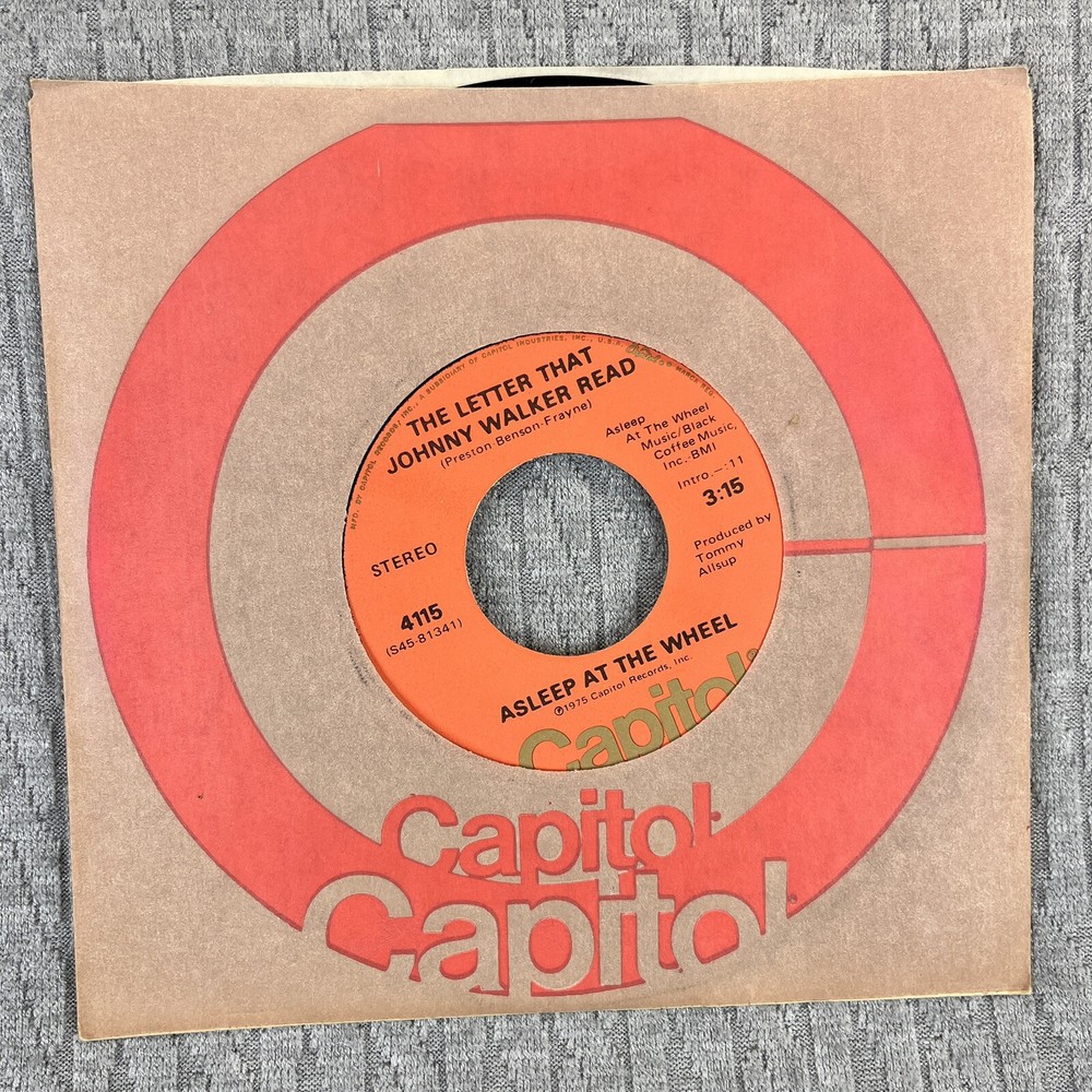 Vintage 45 RPM record asleep at the wheel records, country western blues rock